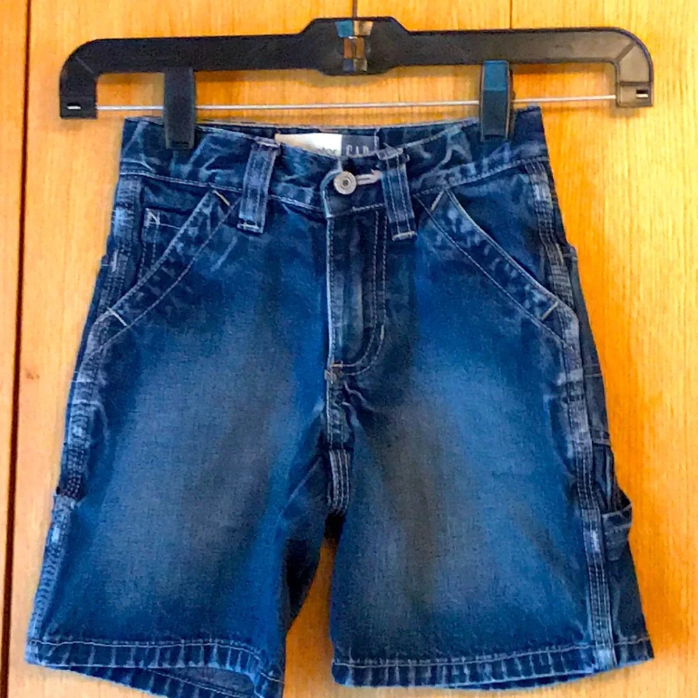 Vintage Gap boy’s 4 heavy duty adjustable waist denim carpenter jean shorts EUC